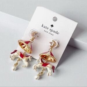 NWT Kate Spade Winter Wonderland Horse Carousel Earrings